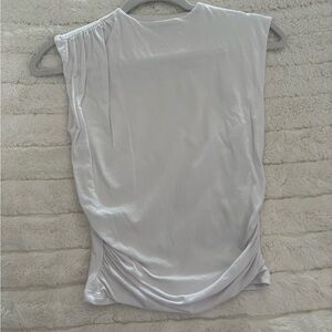 A&F White ruched drape top